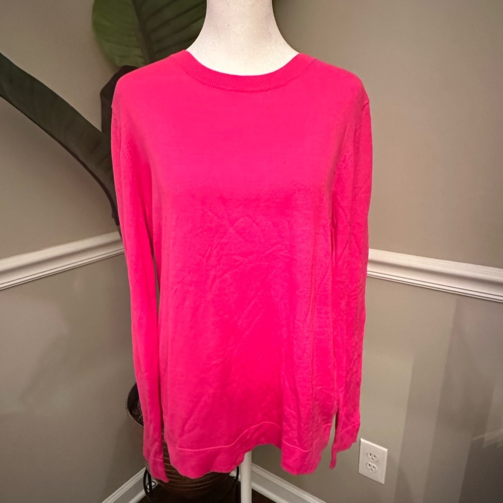 NWT JCrew Factory pink Teddie sweater - size Large